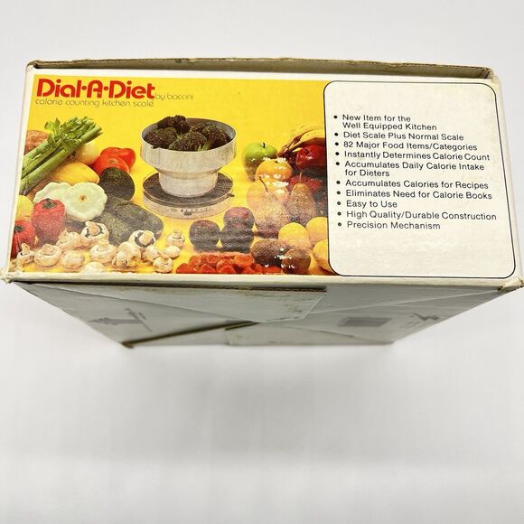Vintage Baccini Dial-A-Diet Food Scale Kitchen w/Memory Tab & Diet/Normal Scale - Picture 4 of 7